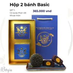 Bánh trung thu BASIC Set 1 (02 bánh+túi) – gà quay thực vật; khoai môn – 365begin