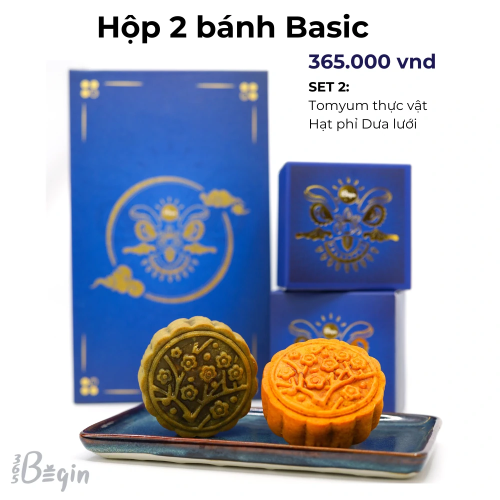 banh-trung-thu-basic-set-2-02-banhtui-tomyum-hat-phi-dua-luoi-365begin-1 Bánh Trung Thu Plant-based Basic Set 2 (02 Bánh+túi) - Tomyum; Hạt Phỉ Dưa Lưới - 365begin