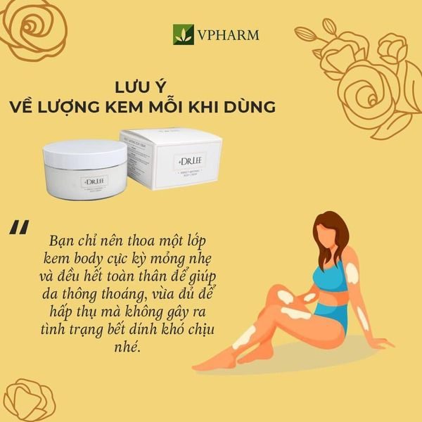 cf590570-3836-11ec-a6c8-2d0e05980837 Thoa một lớp mỏng Kem dưỡng trắng Perfect Whitening Body Cream Dr Lee để tránh bết dính - Siêu Thị Droppii
