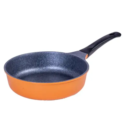 Chảo cam chống dính Vulcan Stone KUCHEN 24cm thành lửng vuông góc