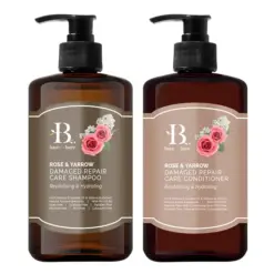 Dầu gội + Dầu xả Bare For Bare – Phục hồi tóc hư tổn 300ml/chai