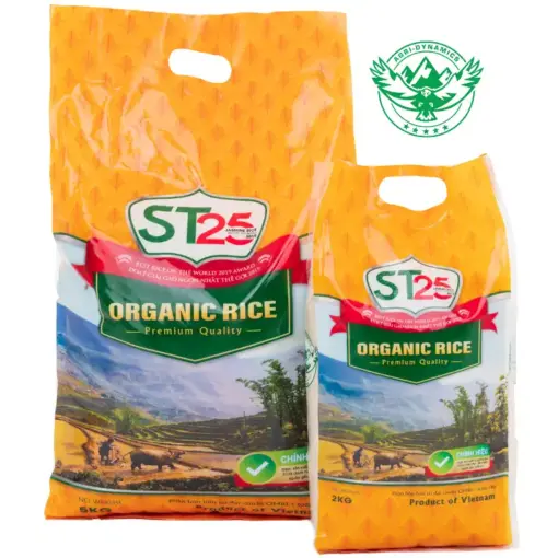 Gạo ST25 hữu cơ gói 2kg – ST25 organic rice AGRI-DYNAMICS