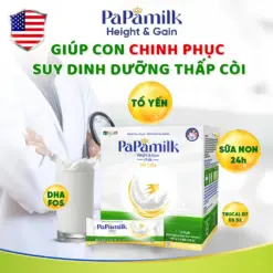 Papamilk Height And Gain Chứa Tổ Yến, Sữa Non, Dha Fos, Canxi Trucal D7 - Vkaizen - Siêu Thị Droppii