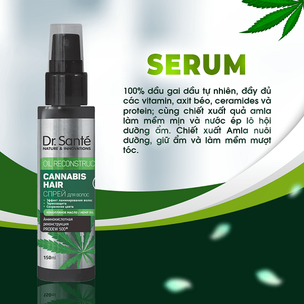 serum-psd Xịt dưỡng chăm sóc tóc chuyên sâu, phục hồi hư tổn 150ml – Cannabis Hair - Siêu Thị Droppii