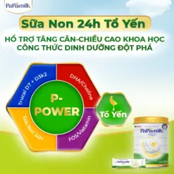 PaPamilk Height & Gain trẻ em chứa Tổ Yến Lon 830gr – Sữa tăng cân và chiều cao cho trẻ 18 Sữa Non 24h Tổ Yến Papamilk Height & Gain - Vkaizen - Siêu Thị Droppii