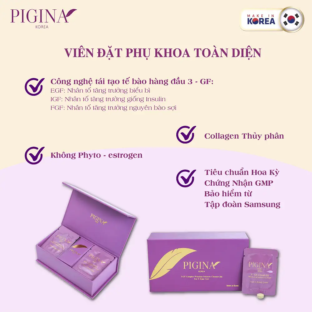 Viên đặt phụ khoa Pigina toàn diện (Set tối ưu 18 viên) chính hãng giá tốt - Siêu Thị Droppii